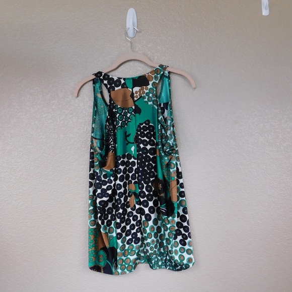 Bisou Bisou Green/Multi Print Sleeveless Top - Picture 2 of 4